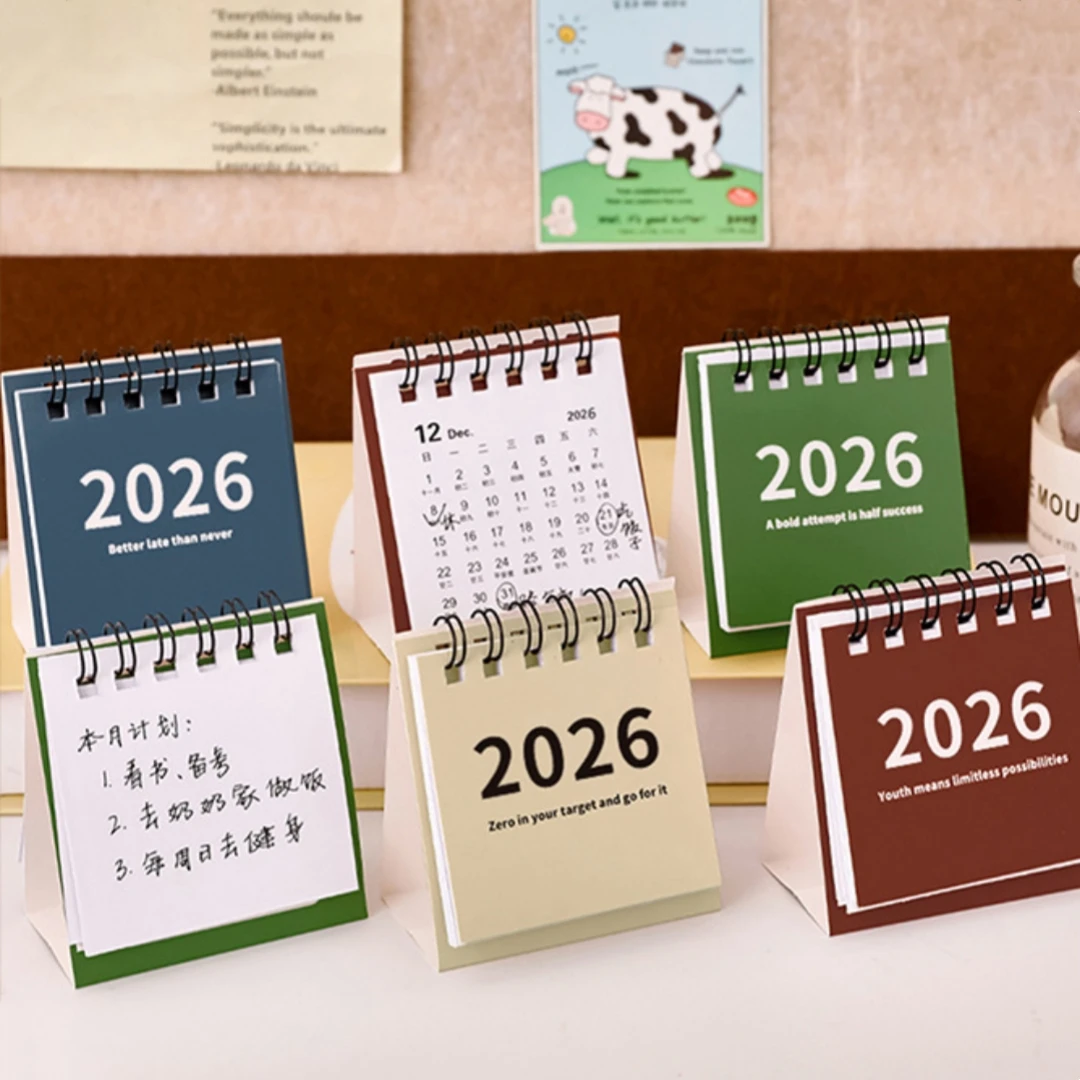 ミニ卓上カレンダー ポータブルデスクトップペーパーカレンダー テーブルスケジューラー ミニマリストオフィスカレンダー 卓上装飾用ギフト