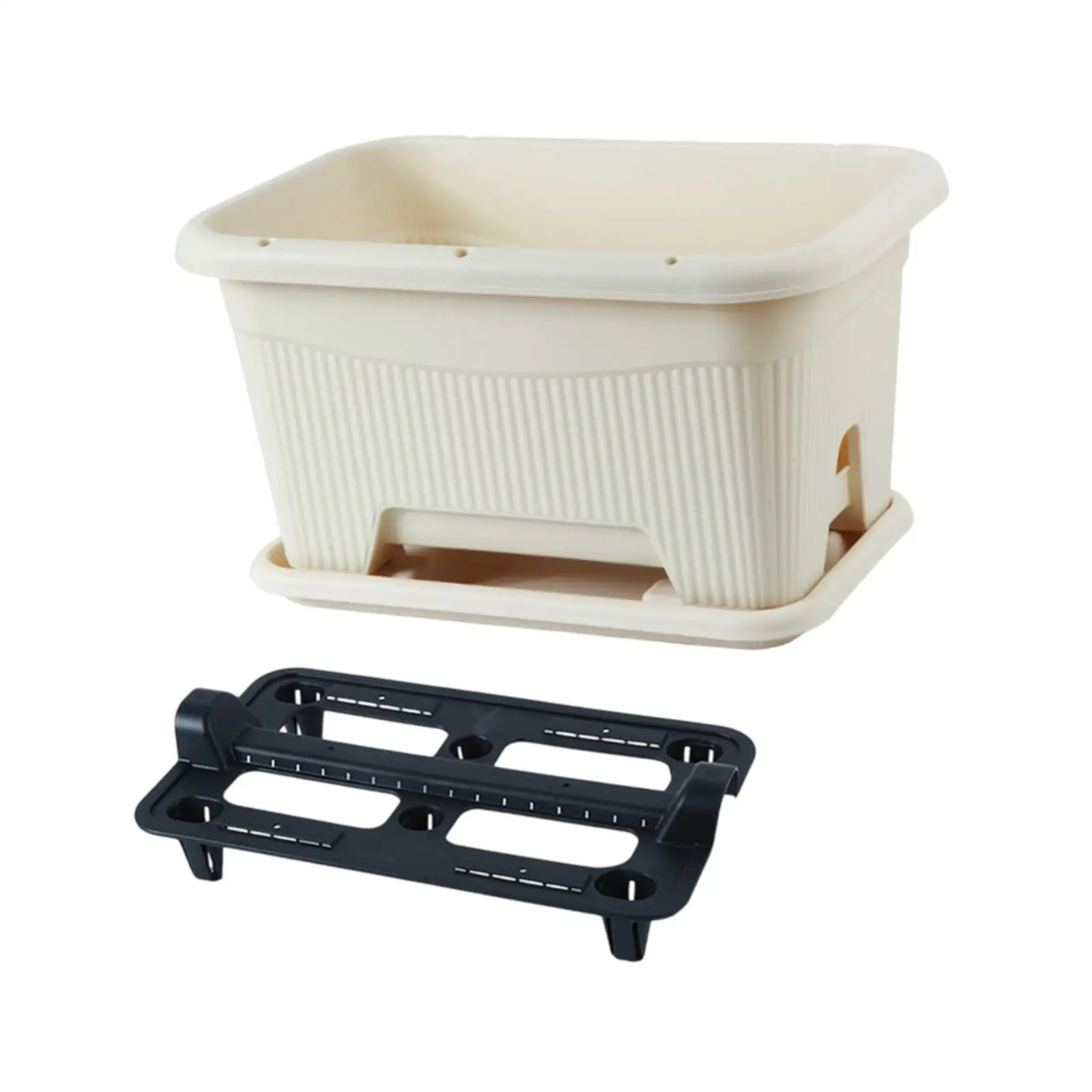 Garden Flower Plant Pot Multifunction Large Capacity W/ Removable Tray Flower Planter for Porch Balcony Home Décor Household