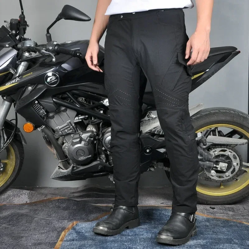 

VOLERO Motorcycle Pants Men's Summer Breathable Drop-proof Riding Pants Two-way Punched Elastic High-waisted Motorcycle Pants