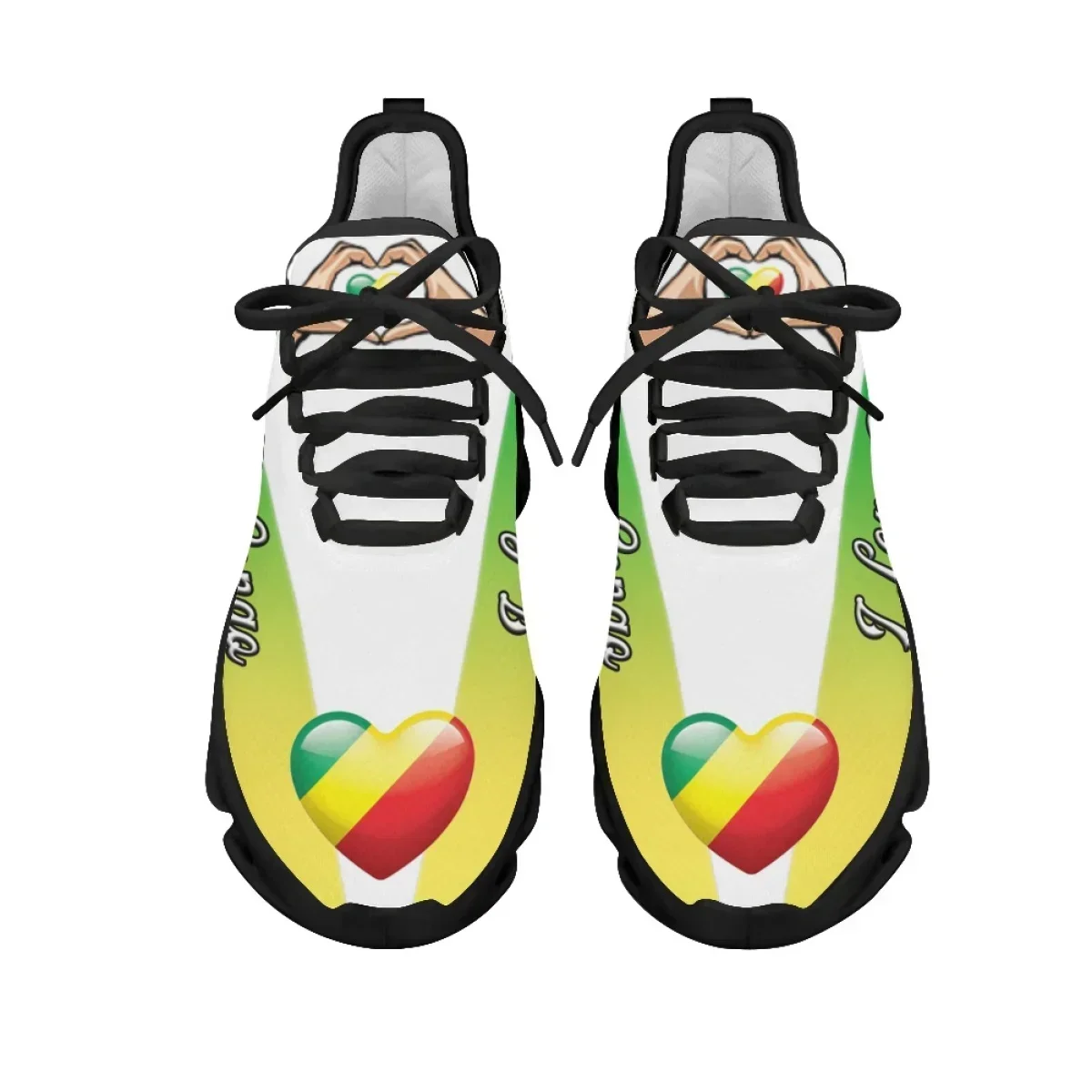 Republic of the Congo Flag Sneakers Casual Non-Slip Platform Shoes Lightweight Mesh Knit Shoes for Women Zapatillas