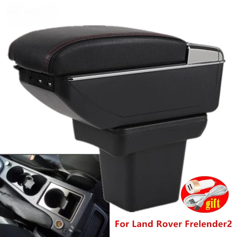 NEW For Land Rover Frelender2 Armrest box For Land Rover Freelander car Armrest box Interior content Storage box USB Charging