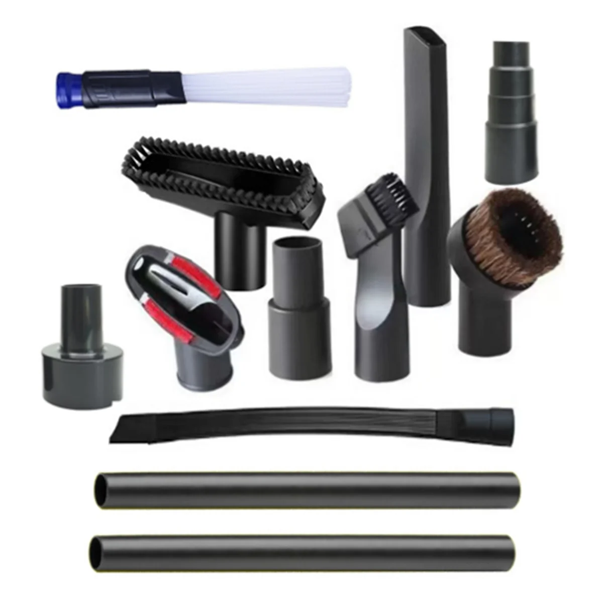 ABKR 12PCS Accessori per aspirapolvere universali Aspirapolvere da 1-1/4 pollici Spazzola di prolunga Bacchetta Ugello Bocchetta per fessure Bagnato Asciutto