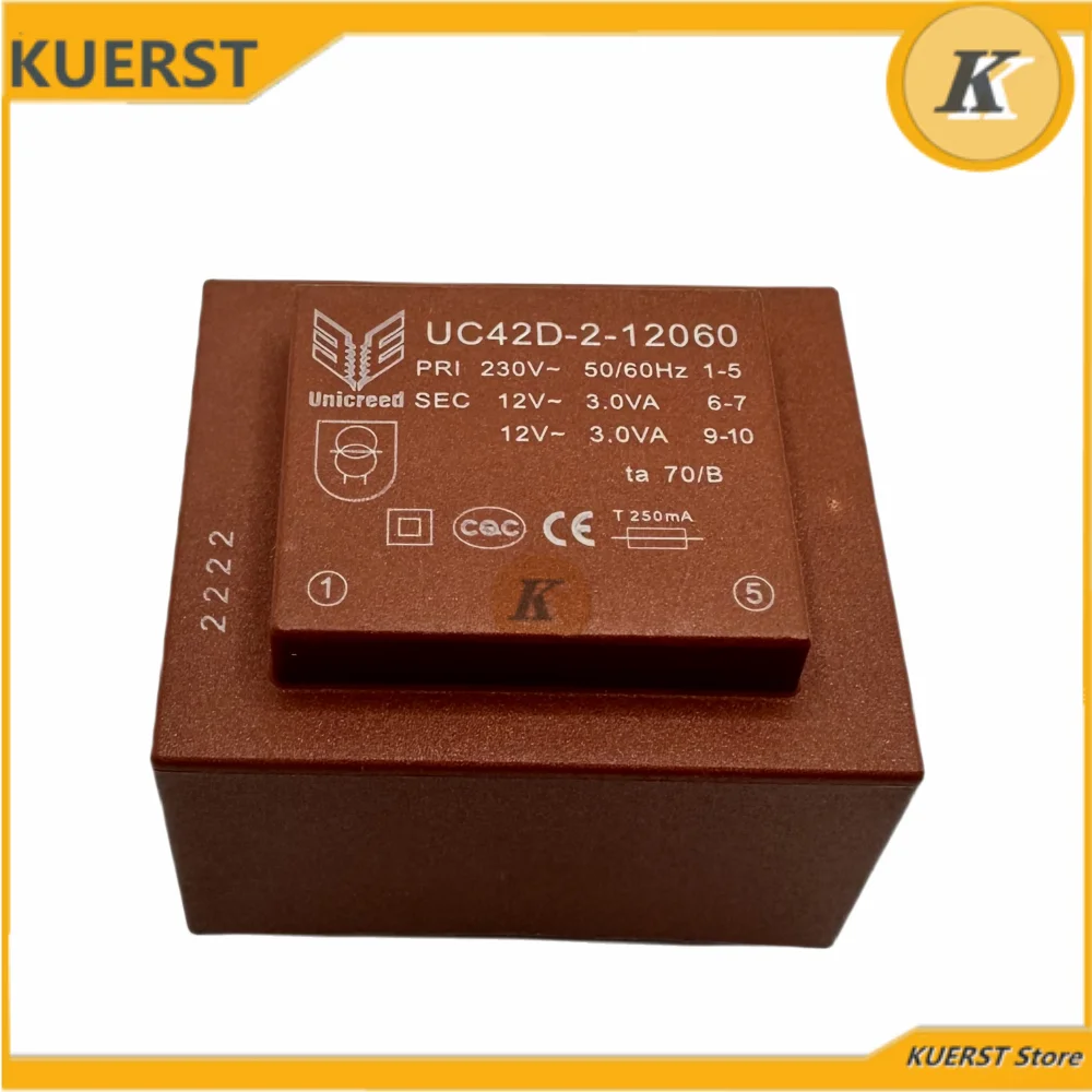 1-10PCS Original UC42D-2-12060 UC42D-2 230V ~ 50/60Hz , 12V ~ 3.0VA Encapsulated power transformer 230V