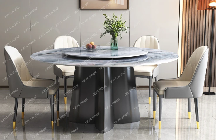 Marble Dining Table and Chair Home Modern Minimalist Super Crystal Stone Small Apartment Stone Plate Microlite Dining Table