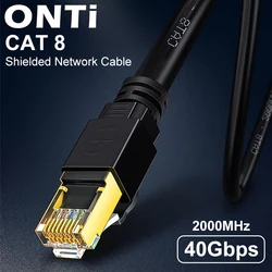 High-Speed RJ45 Ethernet Network Cable CAT8/CAT7 40Gbps 2000MHz PVC LAN Cable for Laptop Router - Internet Data Transfer