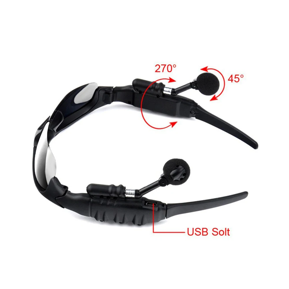 Stereo Earphones Wireless Headset with Mic Polarized Glasses Sunglasses for Driving Cycling Sports Noise Reduction Headphones