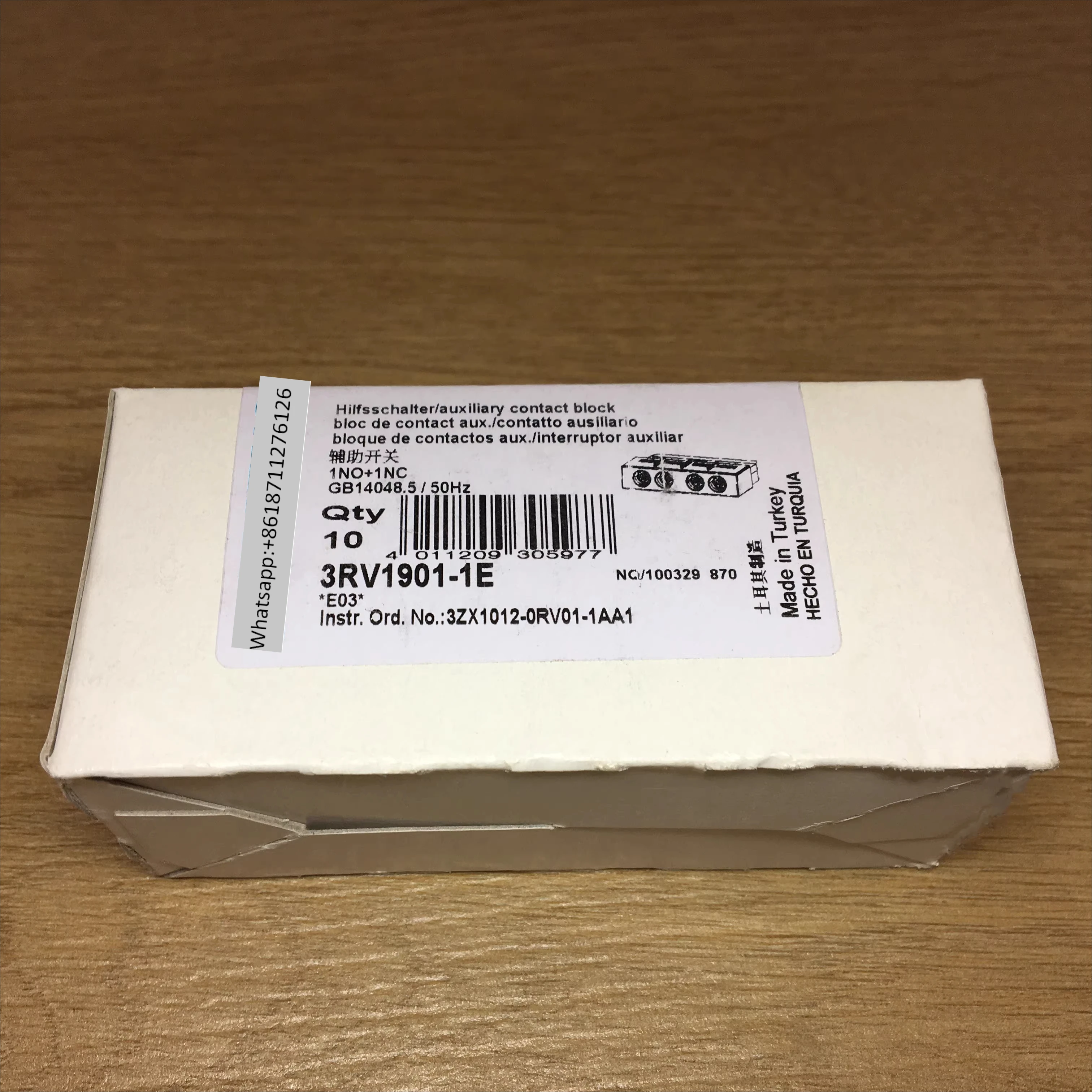 3RV1901-1E Punto táctil auxiliar del interruptor del motor para 3RV