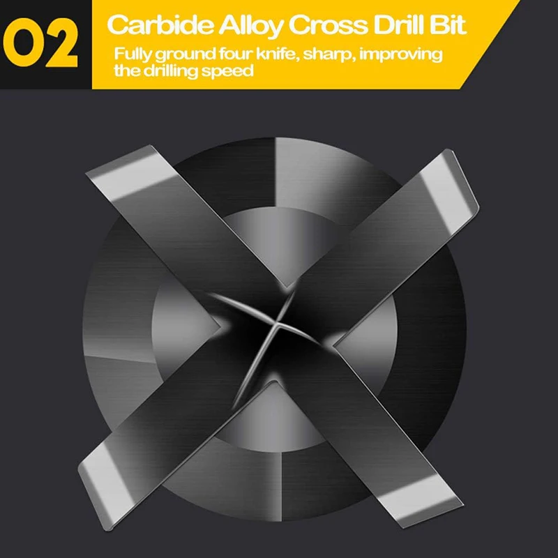 Juego de brocas para hormigón de 7 piezas, juego de brocas para mampostería de 3-12mm, carburo para vidrio, ladrillo, azulejo, hormigón, plástico y