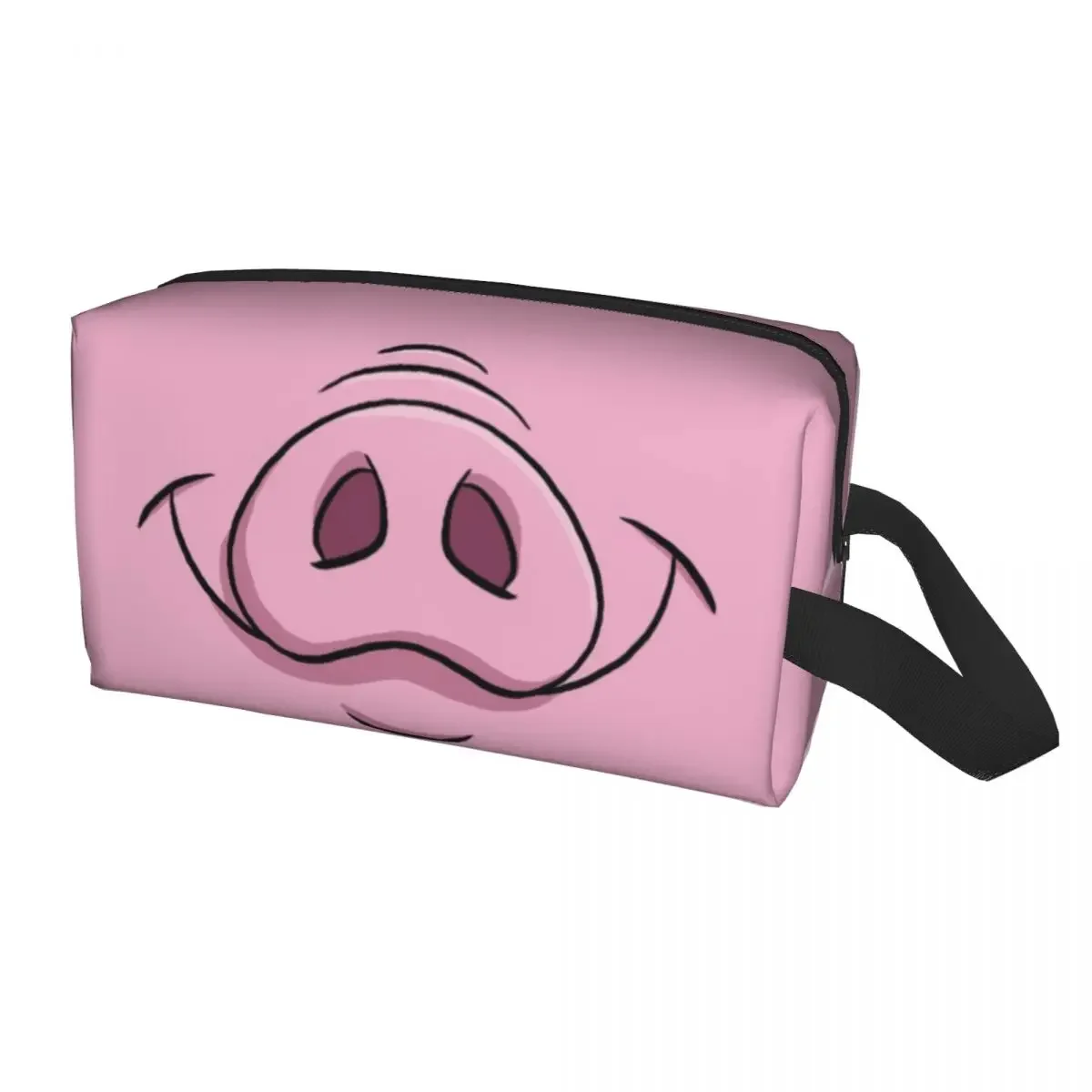 

Custom Happy Pig Travel Cosmetic Bag Women Cartoon Animal Snout Toiletry Makeup Organizer Ladies Beauty Storage Dopp Kit