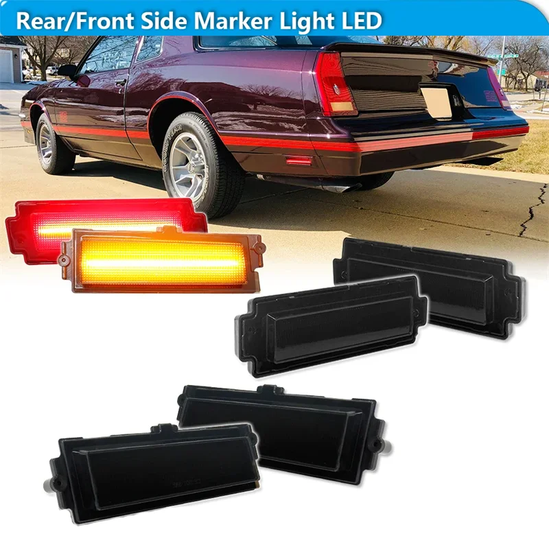 

For Chevy Monte Carlo SS Car Front Rear Bumper Side Marker Turn Signal Lights Parking Lights LED Fender Flare Lamps 1981-1988