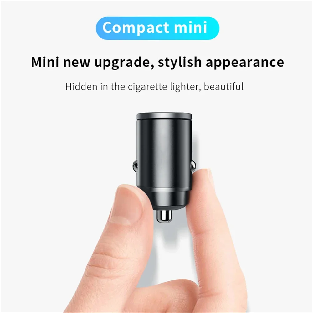 Cargador de coche mini QC3.0 PD de 100W/200W, 12-24V, encendedor, carga rápida, cargador USB tipo C para Xiaomi, Samsung, Huawei, iPhone.
