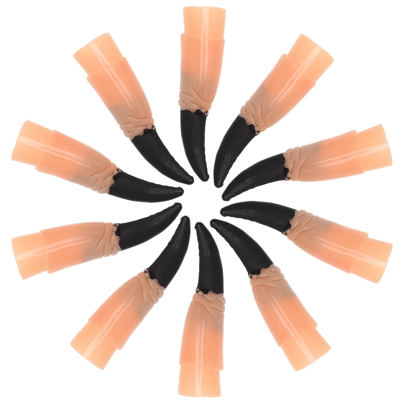 

10Pcs Zombie Fingernails Plastic 6Cm Long Nail Tips One Size Fits Most Halloween Witch Fingers Halloween Costume Prop Accessory