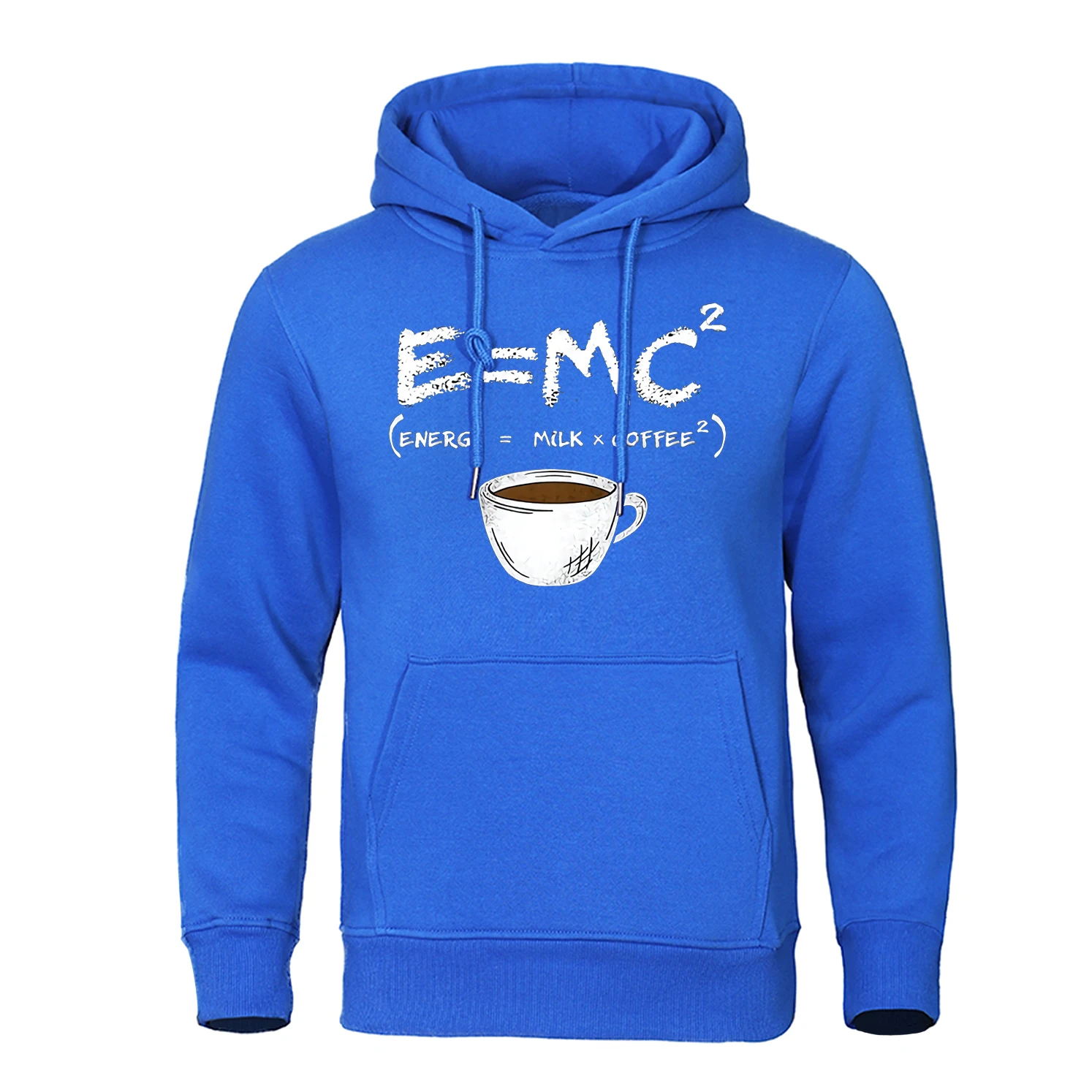 Energy=Milk+Coffee Printed E=MC2 Funny Hoodie Men's Loose Oversized Hoodies Fashion Casual Sweatshirt Street Hip Hop Hoody Man