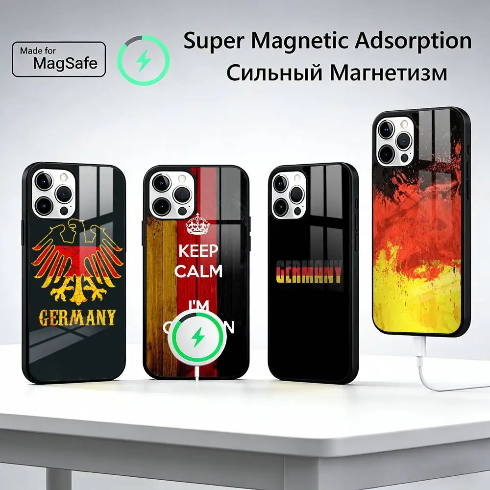 

Soccer Support G-Germany Phone Case For iPhone17,16,15,14,13,12,11 Plus,Pro Magnetic with Magsafe Wireless Charging
