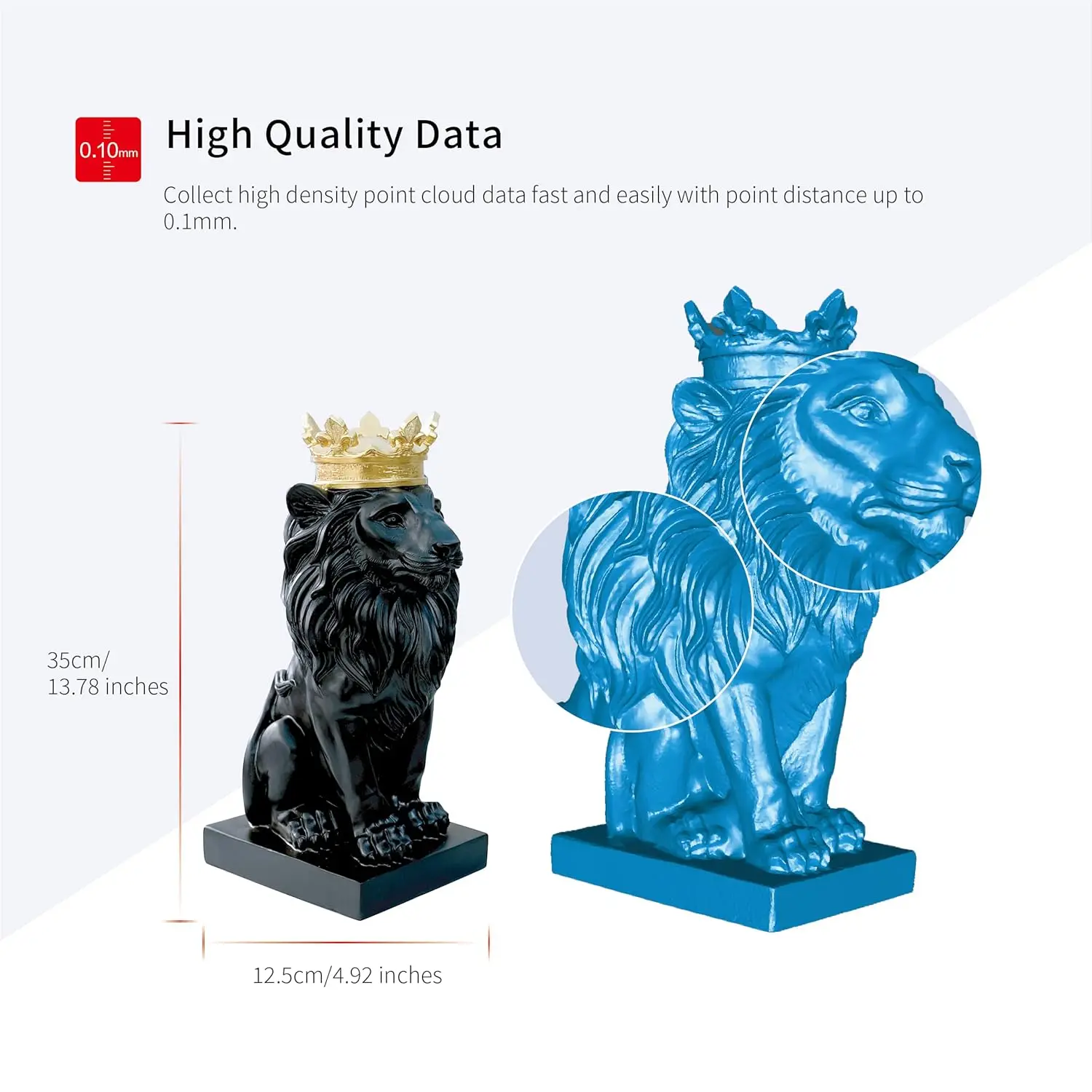 Handheld 3D Scanner with Detail-Oriented Enhancement Technology Support Scanning Hair and Body