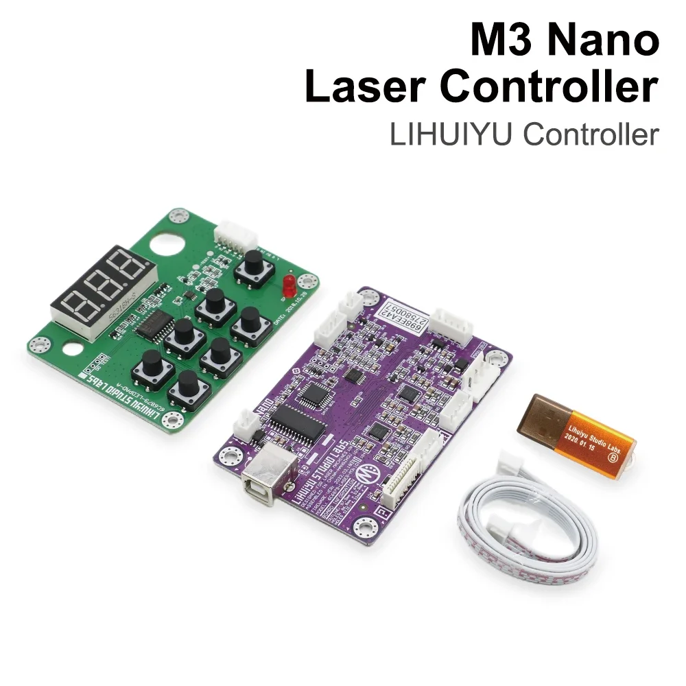 LIHUIYU M3 Nano Laser Controller Mother บอร์ดหลัก + แผงควบคุม + Dongle B ระบบแกะสลักเครื่องตัด DIY 3020 3040 K40