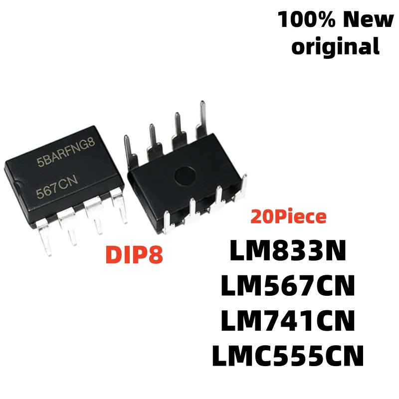New Original 20Piece LM567CN LM741CN LMC555CN DIP8 LM567 LM741 UA741 LM833 LMC555 LM555 LM833N Voice decoder chip IC