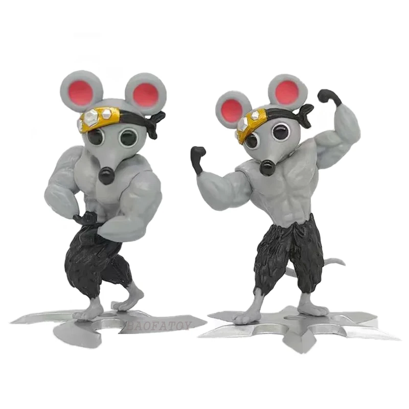 

8cm Demon Slayer Mukimuki Mouse Uzui Tengen Muscle Mouse Anime Figure Action Figure Figurine Collection Model Doll Toys Gift