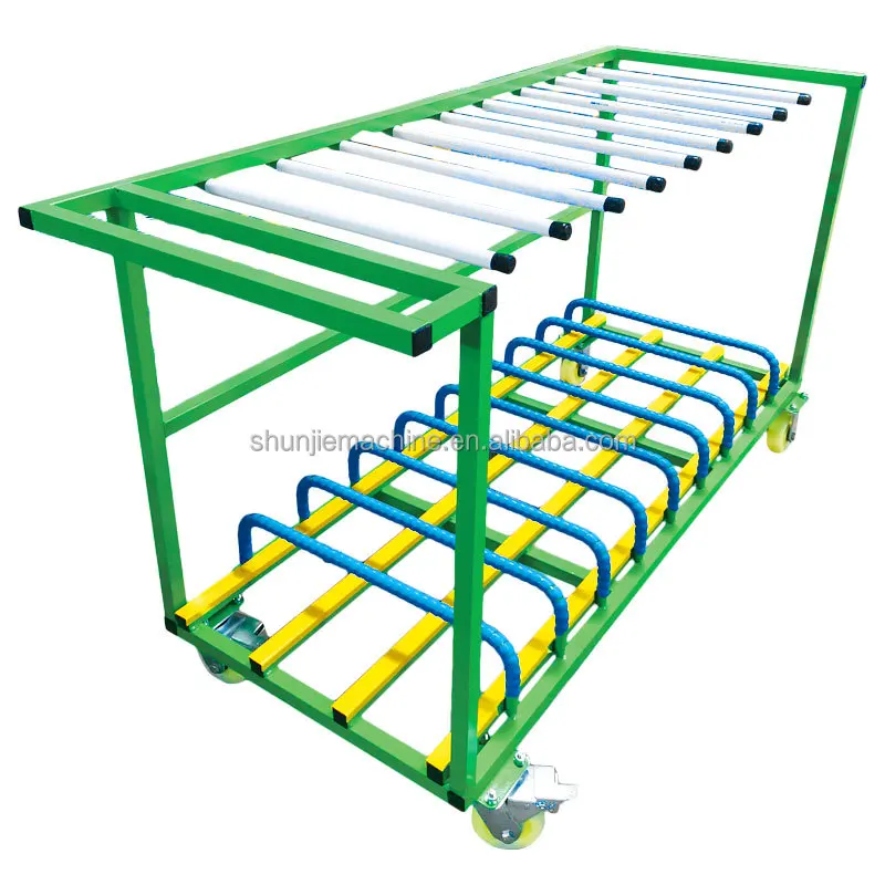 ขายส่งประตูและกรอบหน้าต่างรถเข็นขนส่งกระจกกลวงชั้นเก็บประตูชั้นวางขนส่งสําหรับคลังสินค้า