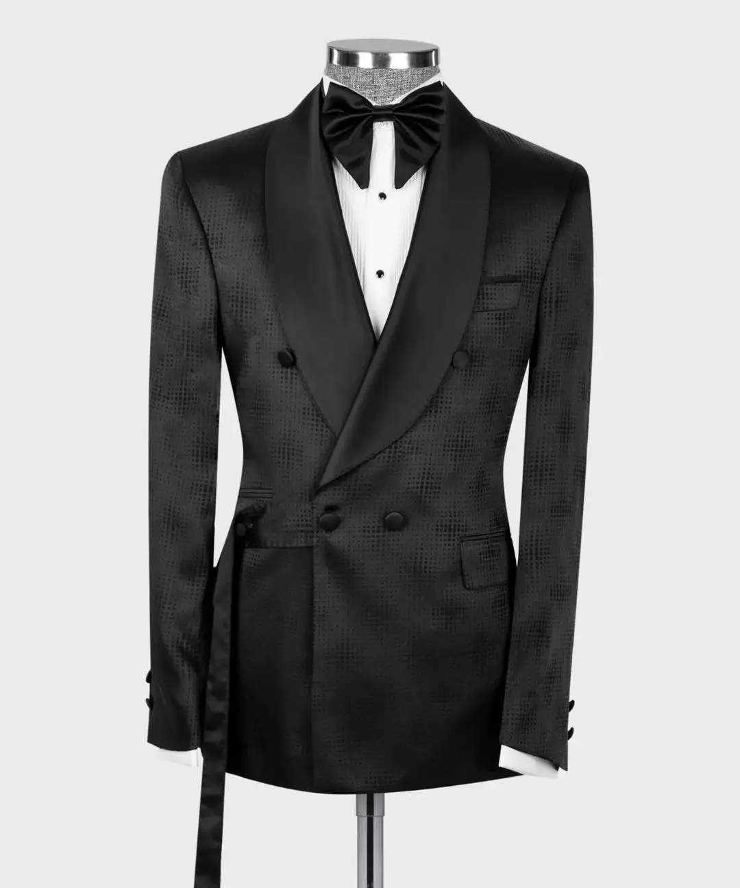 Esmoquin de boda para hombre, chal blanco y negro con solapa, abrigo de noche para novio, ropa de fiesta de cumpleaños, una pieza