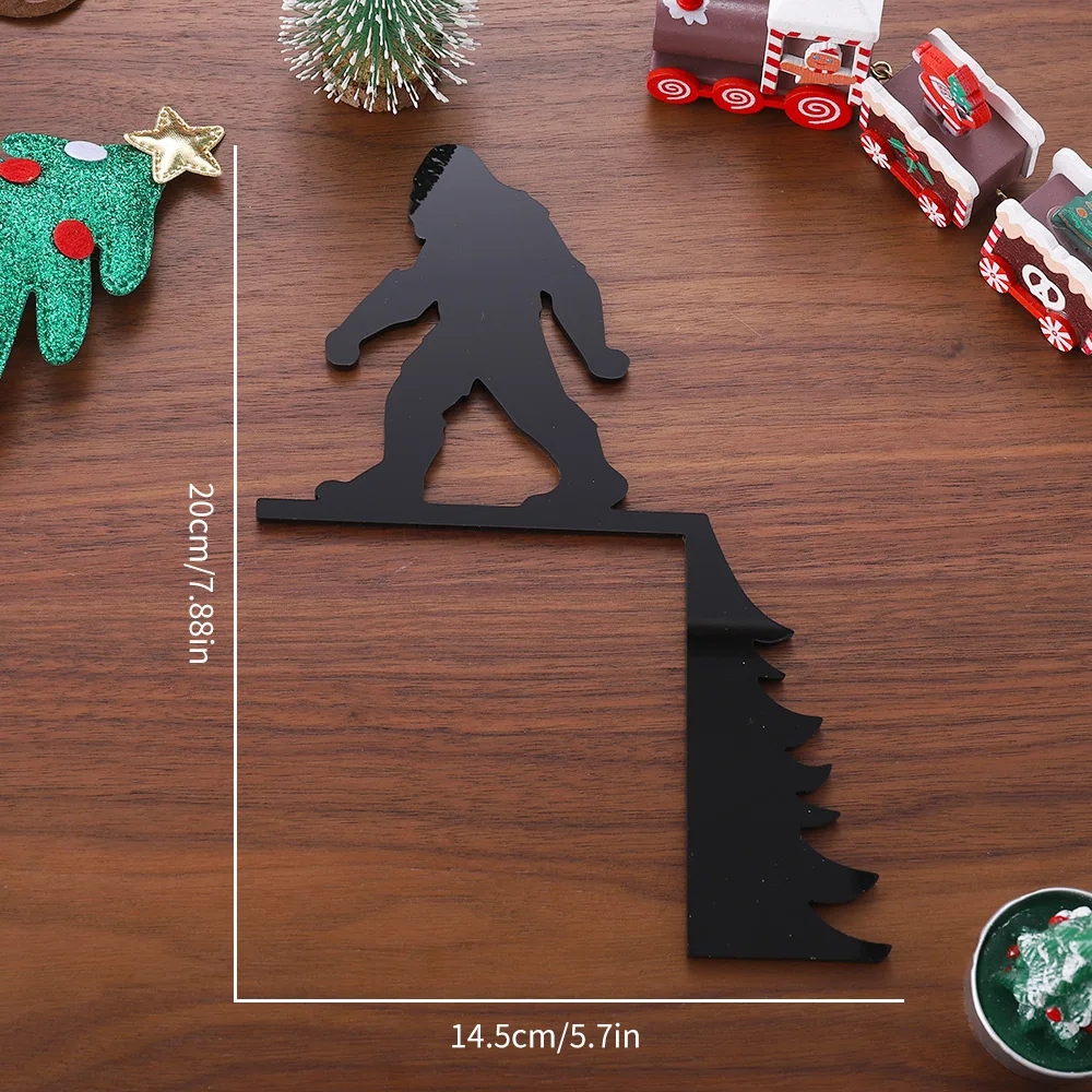 

Christmas Acrylic Door Frame Corner Decoration Creative Funny Sasquatch Door Corner Ornaments Holiday Decorations for Home Party