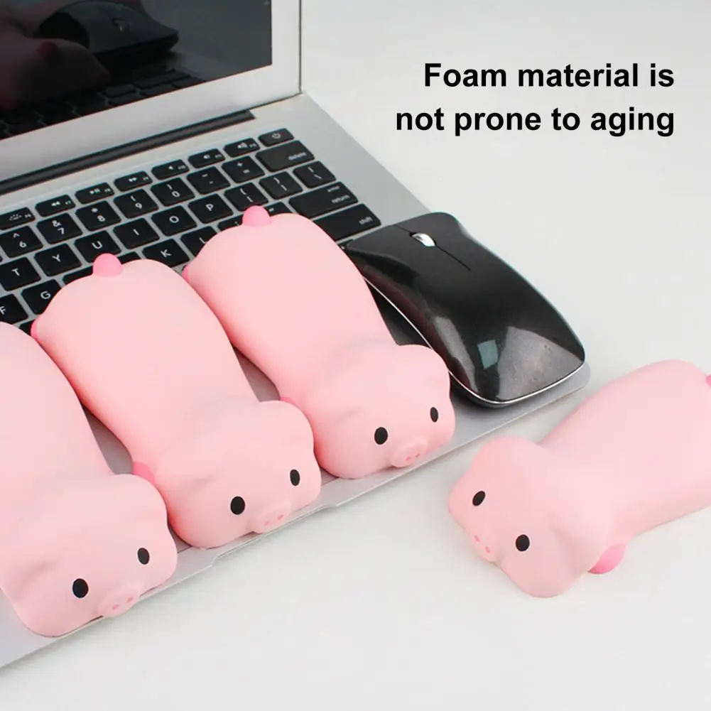 Ergonomic Mouse Pad Ergonomic Cartoon Pig Mouse Wrist Soft Foam Memory Cotton Hand Pad for Pain Relief Easy Typing on Keyboard 3