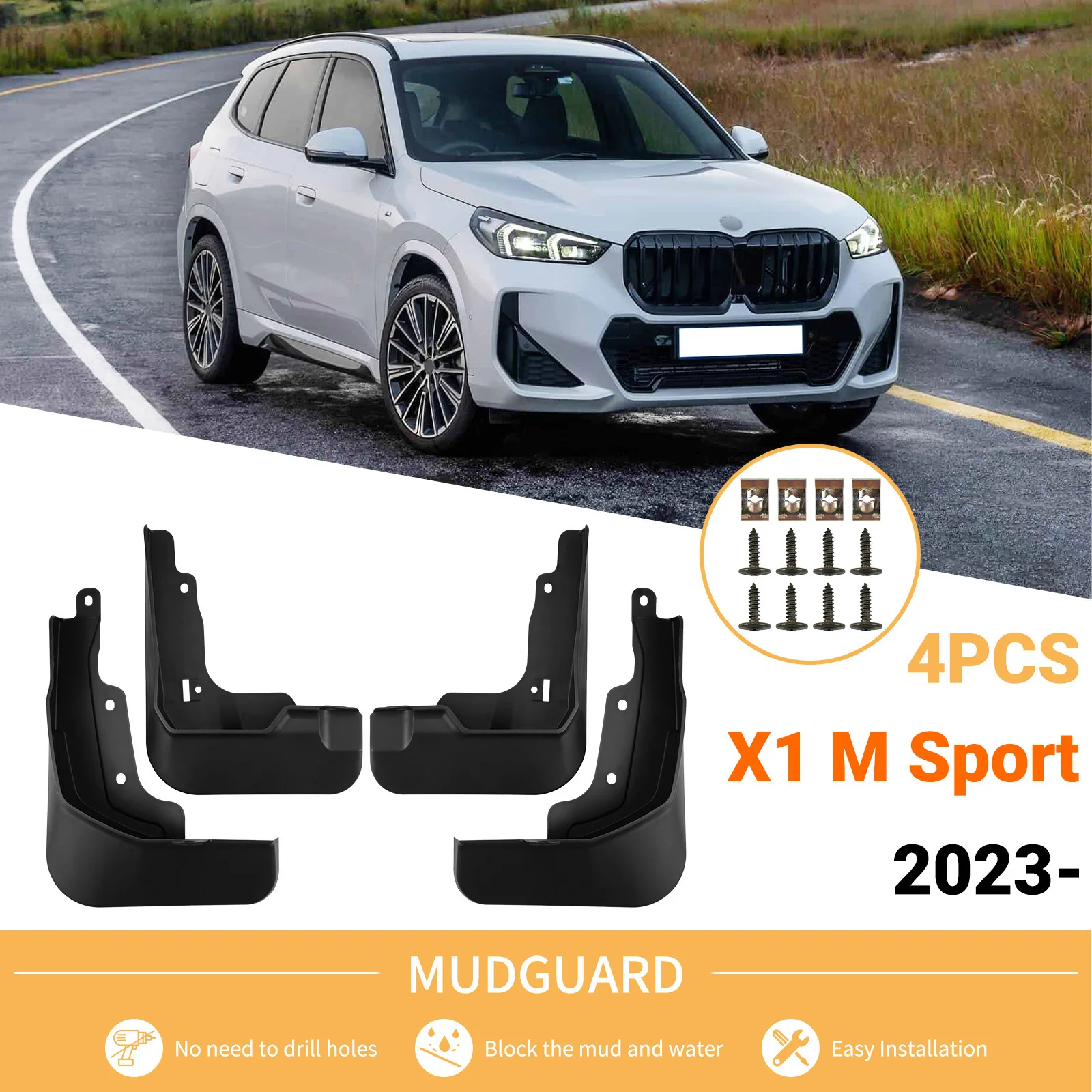 For BMW X1 M Sport 2023-2026 sports version car tire fender skin car accessories mud flaps fender flares