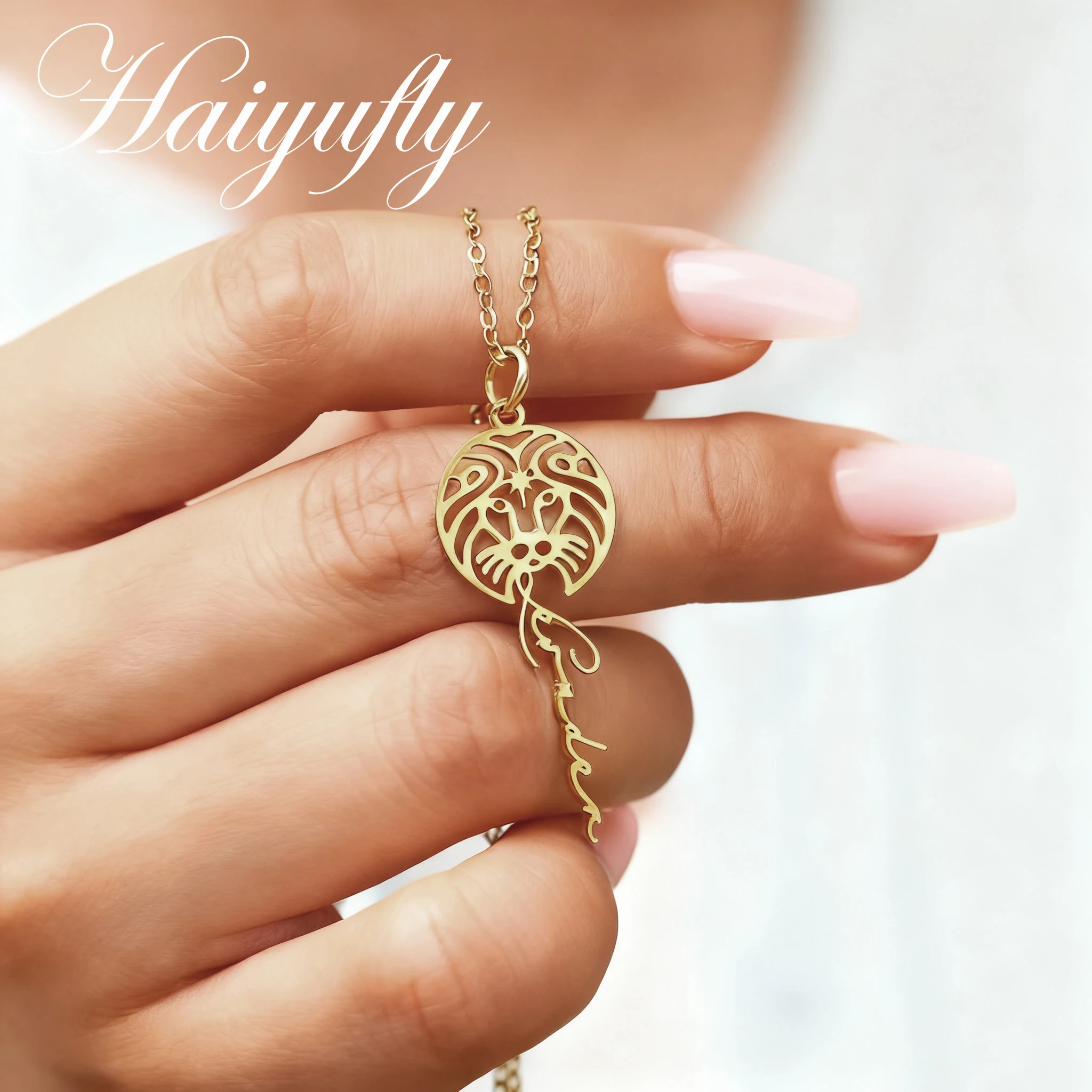 

Haiyufly ожерелье с индивидуальным именем для женщин созвездие ювелирные изделия из нержавеющей стали колье-цепочка модный персонализированный рождественский подарок