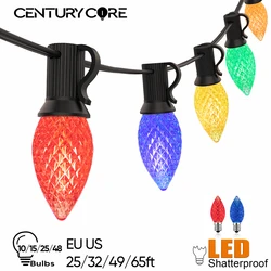 Colorful C7 Led Lights String EU US Street Garland Light 110V 220V Waterproof Shatterproof Outdoor New Year Christmas Decoration