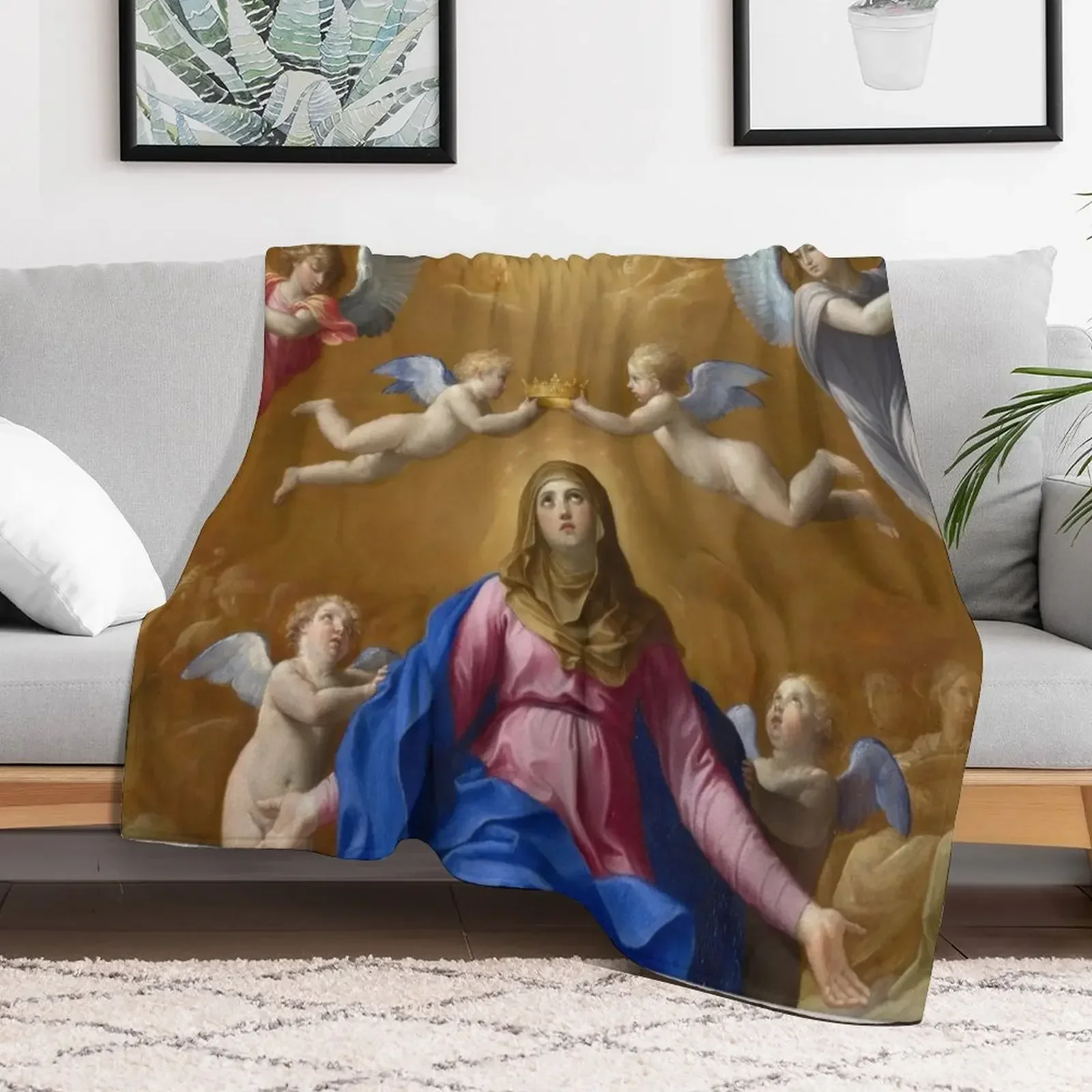 

Virgin Mary Jesus Christ Angels Throw Blanket bed plaid wednesday Softest Blankets Summer Beddings sofa bed Flannels Blankets