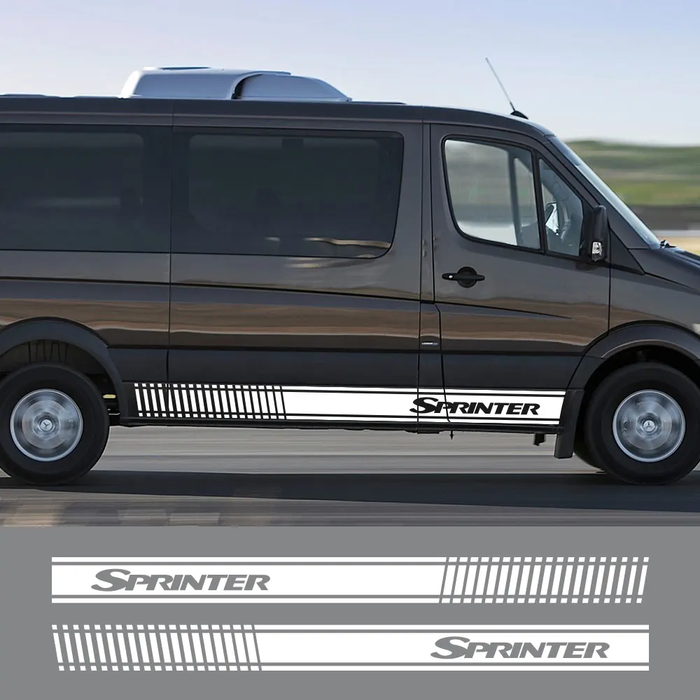 Per Mercedes Benz Sprinter 2 pezzi lotto adesivi per auto Camper strisce Camper Van Sport Styling grafica decalcomanie in vinile accessori