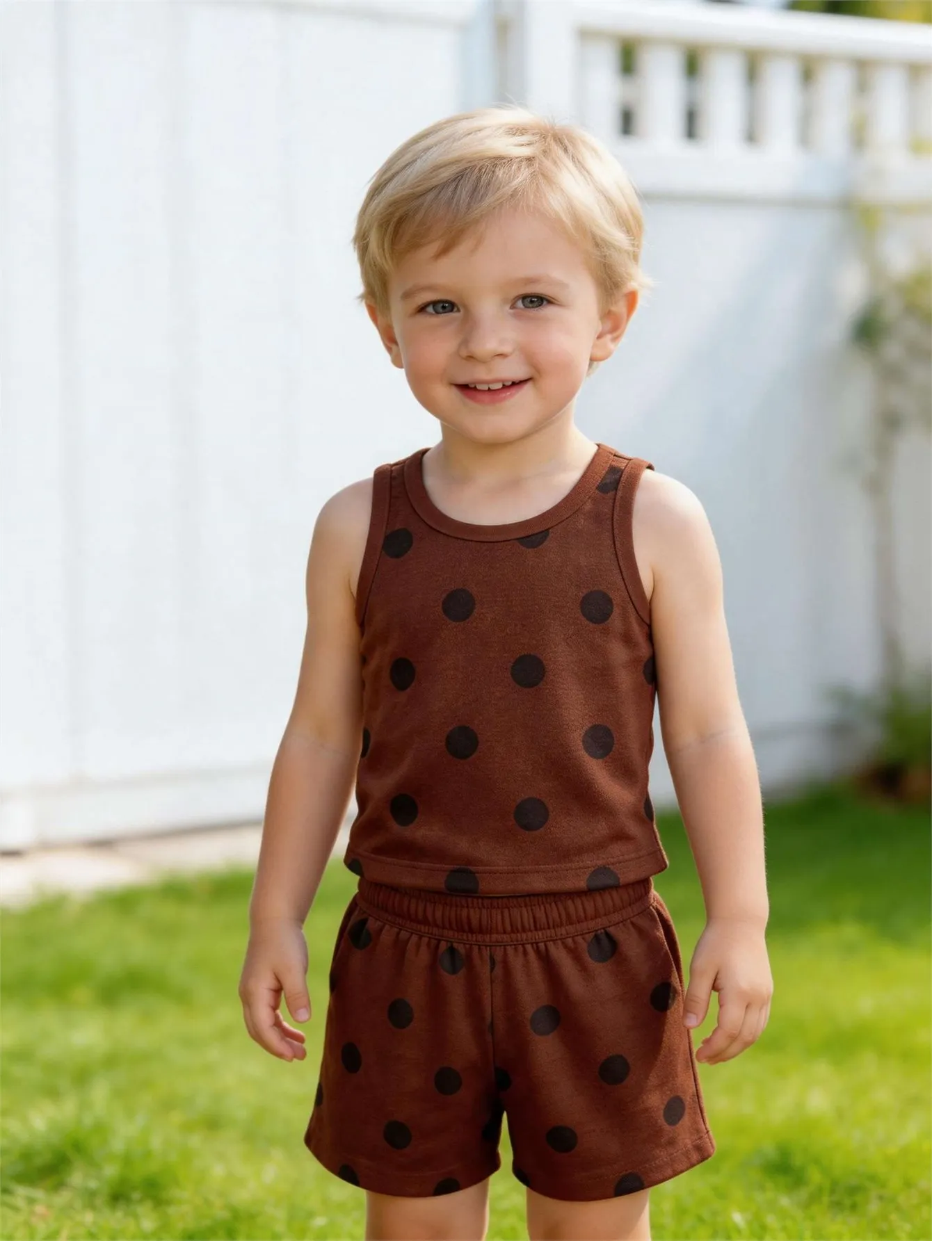 Baby vest and shorts set, summer children's sports and leisure two-piece set, breathable, sweat absorbing, quick drying fabric