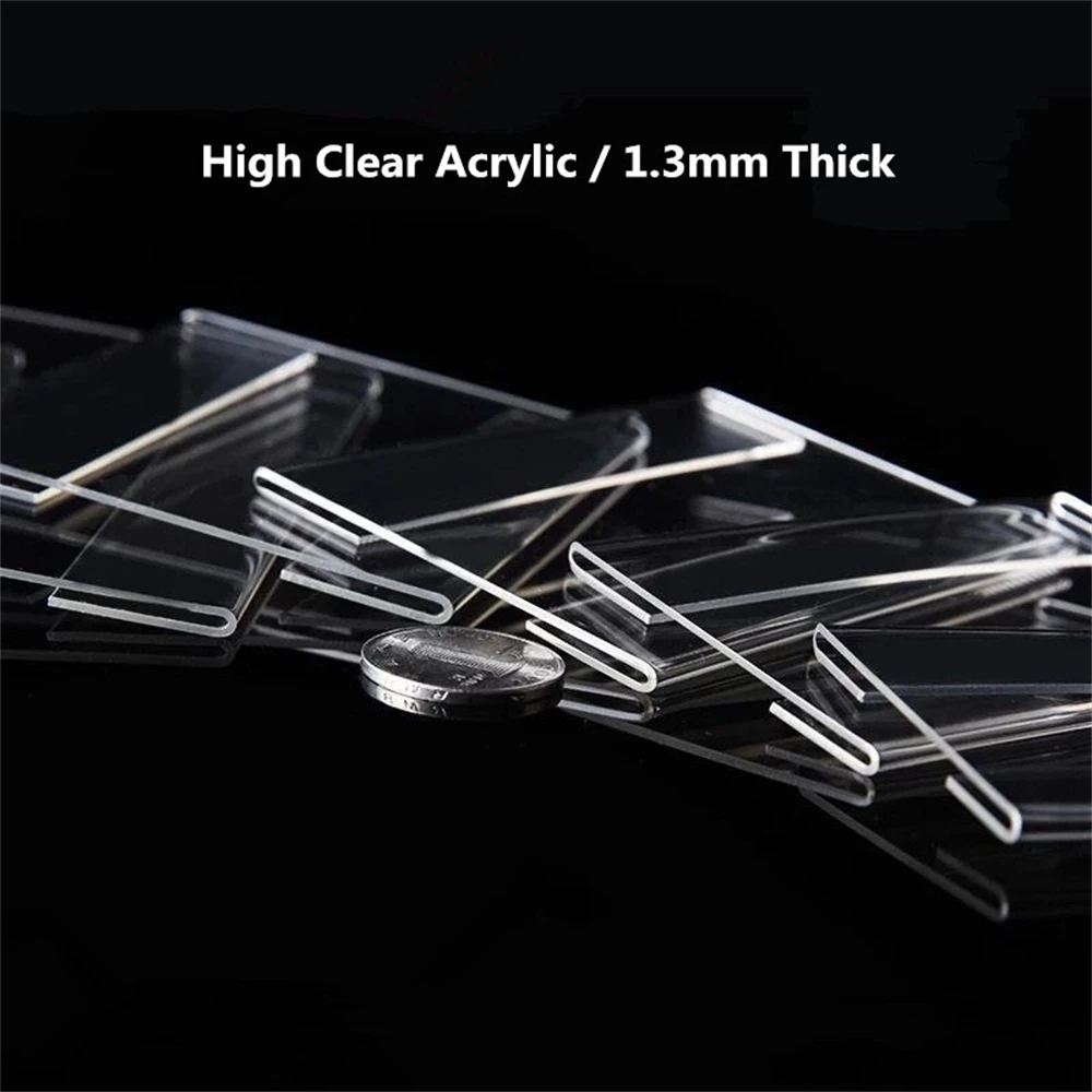 10 Pcs Acrylic Clear Price Desk Sign Stand Wall Shelf Sticker Table Tag Display Holders 6*9cm Label Frame