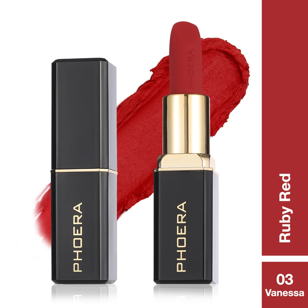 PHOERA Matte Lipstick Classic Beauty Lip Gloss Velvet LippenstiftTinted Balm Lip Tint Makeup 10 Colors Available