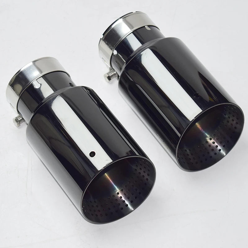 1pcs exhaust nozzle matte stainless steel large diameter 2/2.36/2.5″ open 89/101/114mm car exhaust tailpipe muffler decoration