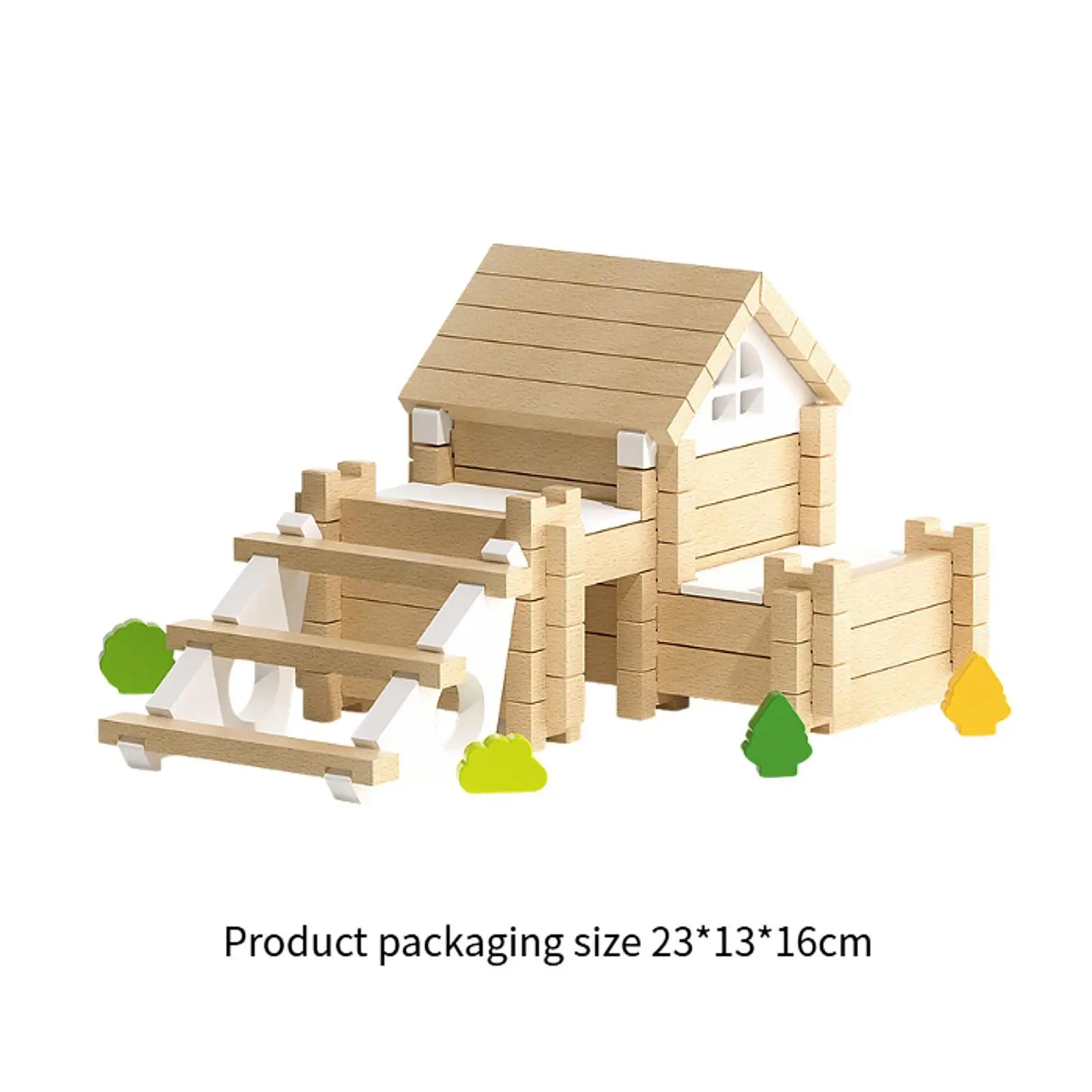 Wooden Building Blocks Set DIY Assembly House Stacking Block with Storage Box Construction Building for Boys and Girls Adults