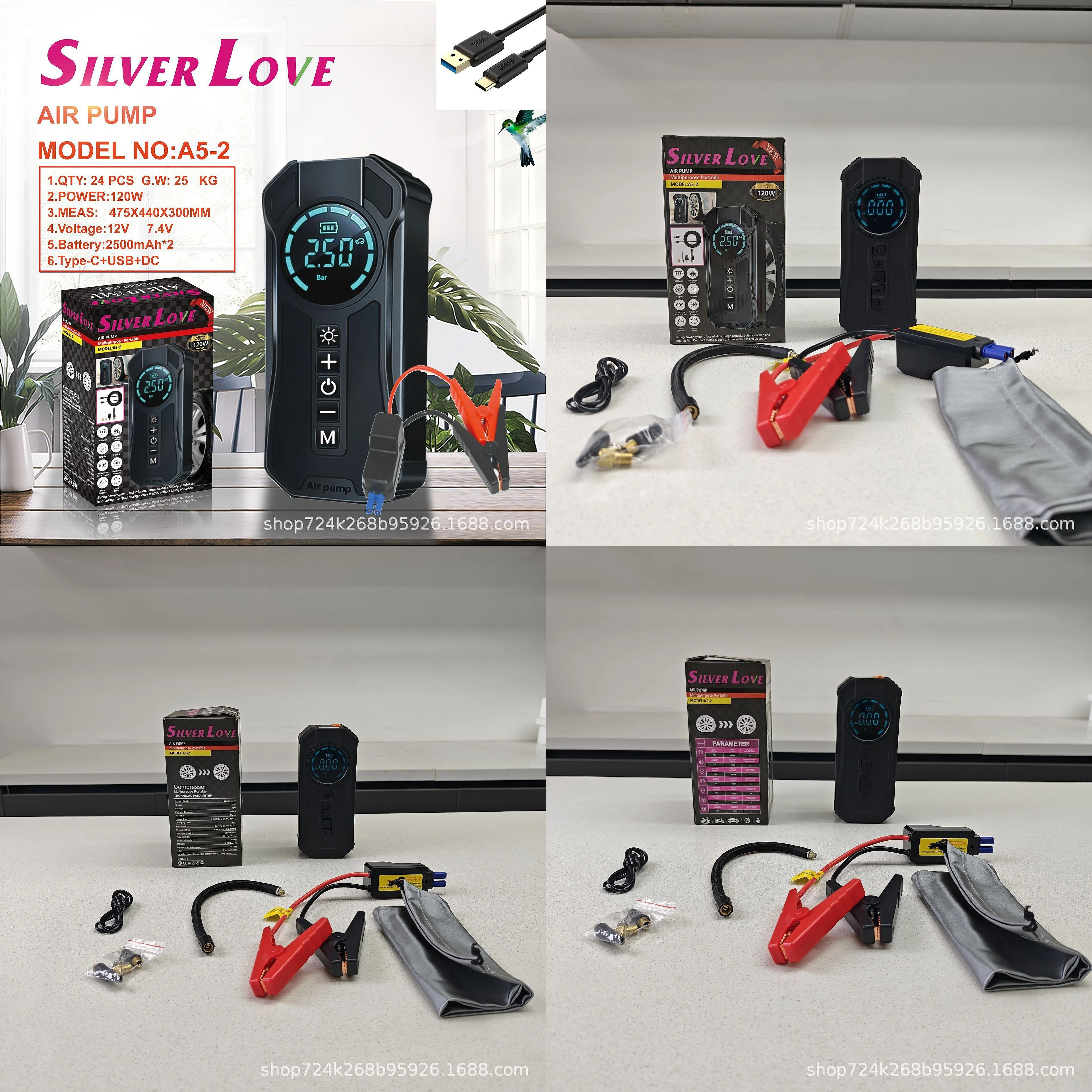 

Mini Portable Electric Tire Inflator Wireless Handheld Air Pump with Digital Display for Car Bicycle