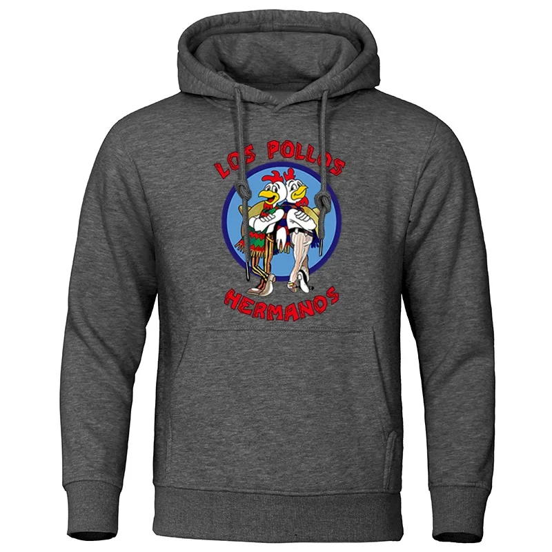 Men\'s Hoodies Loose Oversized Letter Print LOS POLLOS Hermanos Male Sweatshirts Chicken Brothers Pullovers Warm Breathable Hoody