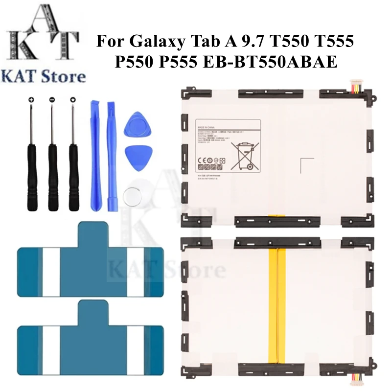 

EB-BT550ABA EB-BT550ABE 6000mAh Tablet Battery For Samsung Galaxy Tab A 9.7 T550 T555 P550 P555 Batteria Spare Part Replacement