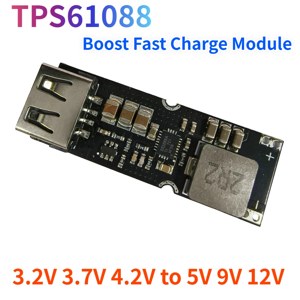 TPS61088 Modulo convertitore boost 3.2V/3.7V/4.2V al litio a 5V/9V/12V Step-Up QC2.0/QC3.0 Carica rapida USB Power Bank Scheda fai da te