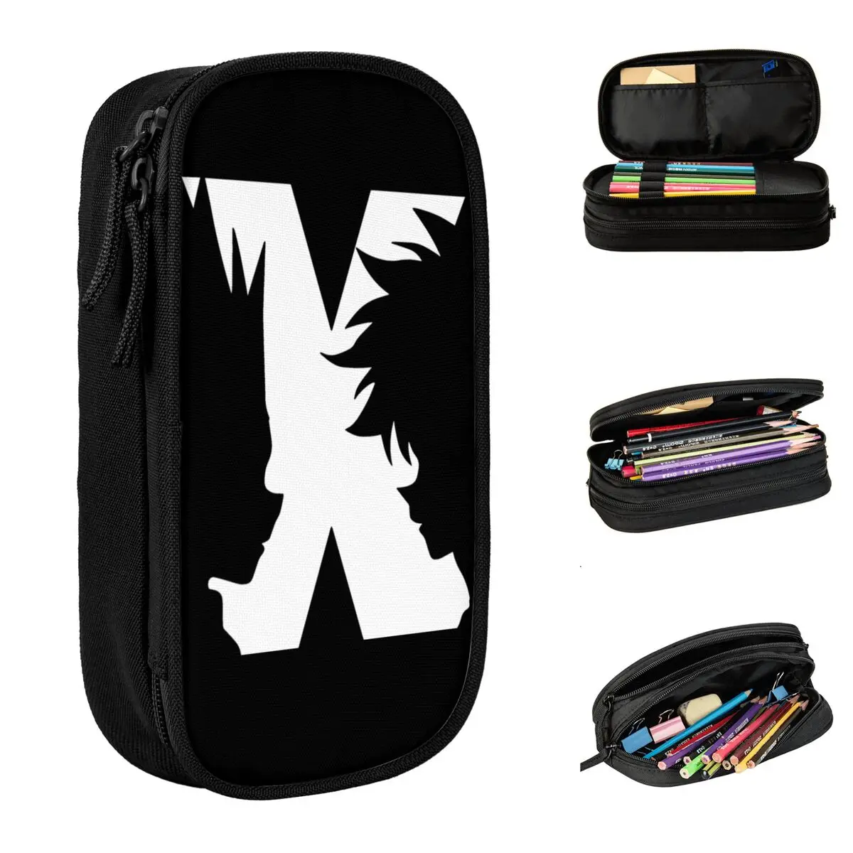 X Logo Face Hunter X Hunter Pencil Cases New Anime Pen Bags Kids Big Capacity School Supplies Zipper Pencil Box