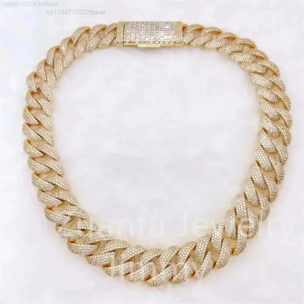 

Багетный замок специального дизайна Buss Down Iced Out Full с муассанитовыми драгоценными камнями Кубинская цепочка Майами