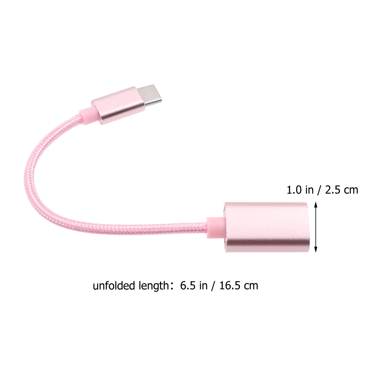 Braided Type-c Male to USB Female Extender Adapter Cable Converter OTG Data Transfer Golden