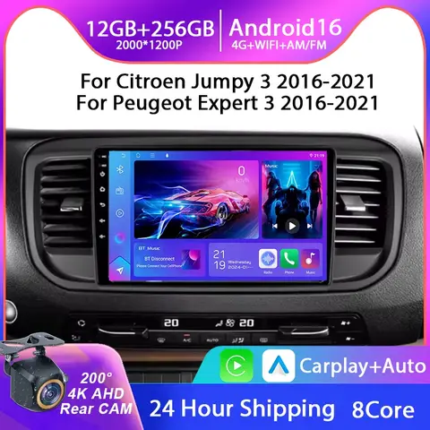 For Citroen Jumpy III 3 Space Tourer 1 For Peugeot Expert 3 For Toyota Proace 2016 - 2021 Car Radio GPS Navigation Carplay
