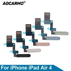 Aocarmo For iPad Air（4th generation) Touch ID Fingerprint With Power Button Flex Cable Air4 A2316 A2324A2325 A2072 Replacement