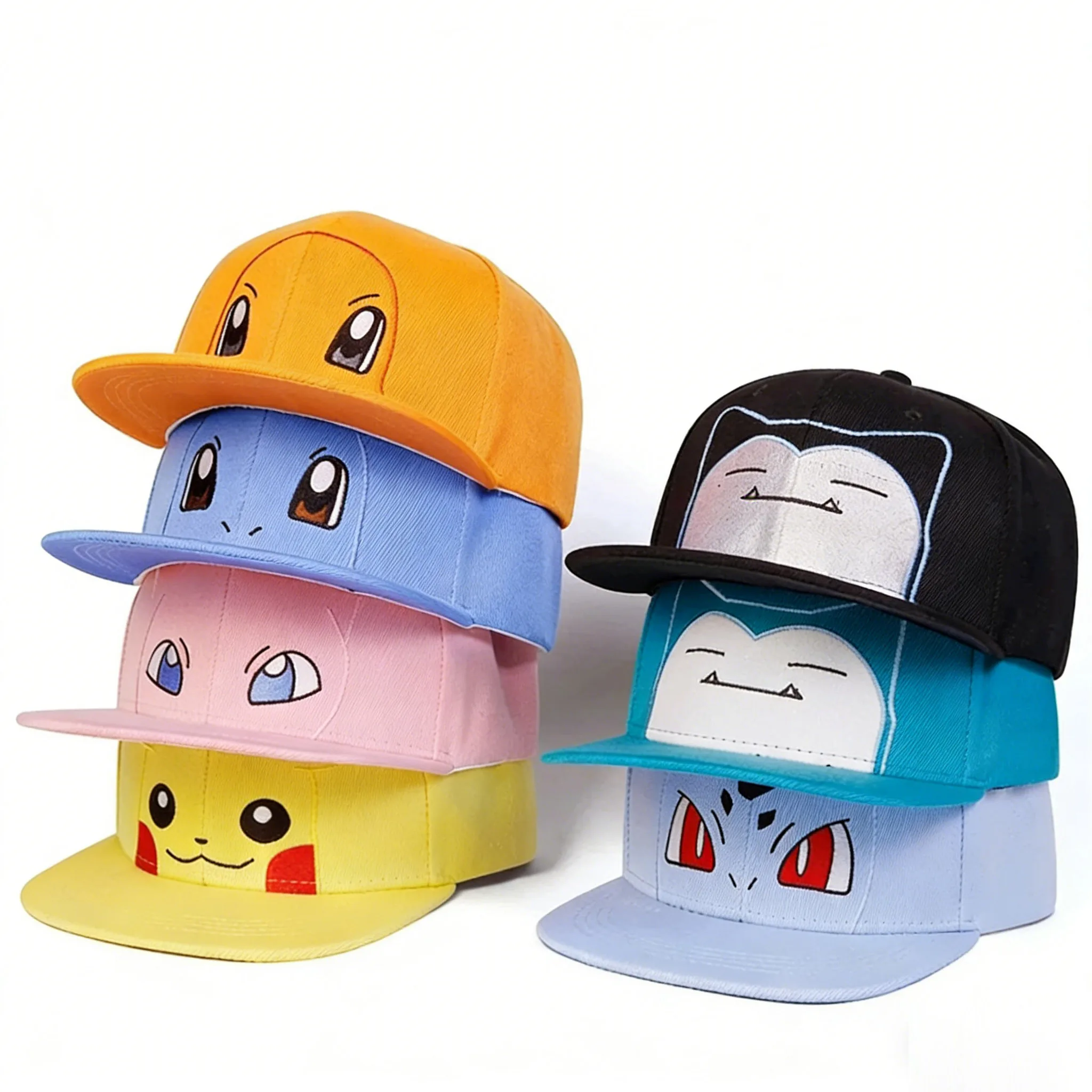 Heiße Pokémon-Figuren: Squirtle, Pikachu, Bulbasaur, Charmander ‌   Bestickte Baseballkappe, niedlicher Anime-Sonnenhut, verstellbar, für Outdoor-Sport, Geschenke