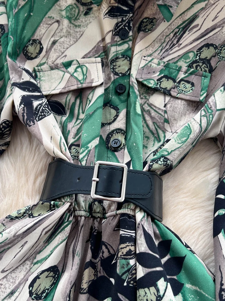 Femmes robes en mousseline de soie automne printemps imprimé fleurs léopard imprimé pansement col en v longue Maxi robes femme DS268