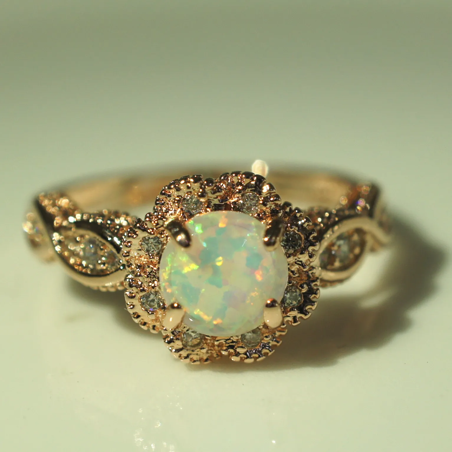 Bright Royal Opal Promise Ring, a symbol of timeless elegance and nobility, the perfect romantic gift for an engagement/wedding