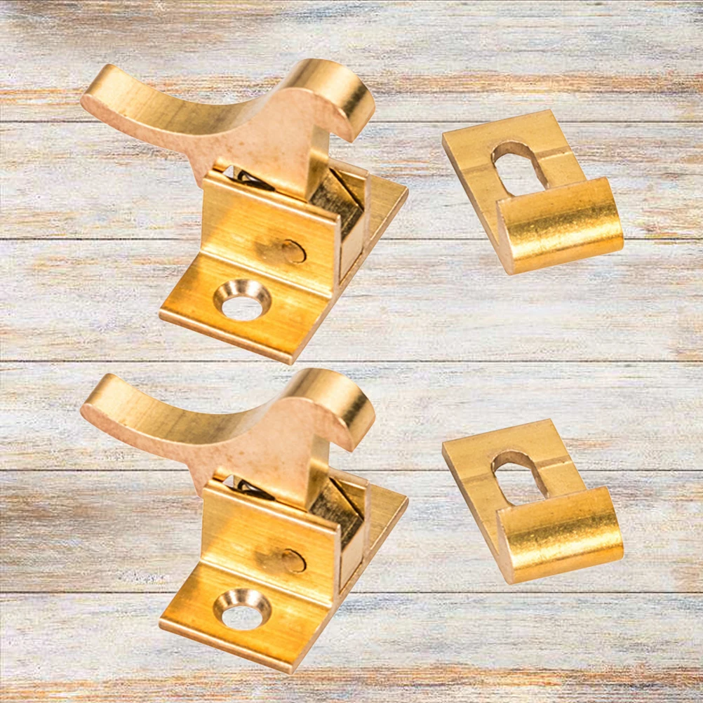 

2 Pcs Window Buckle Bird Extra Security Lock Safety Locks Surface Mounted Copper