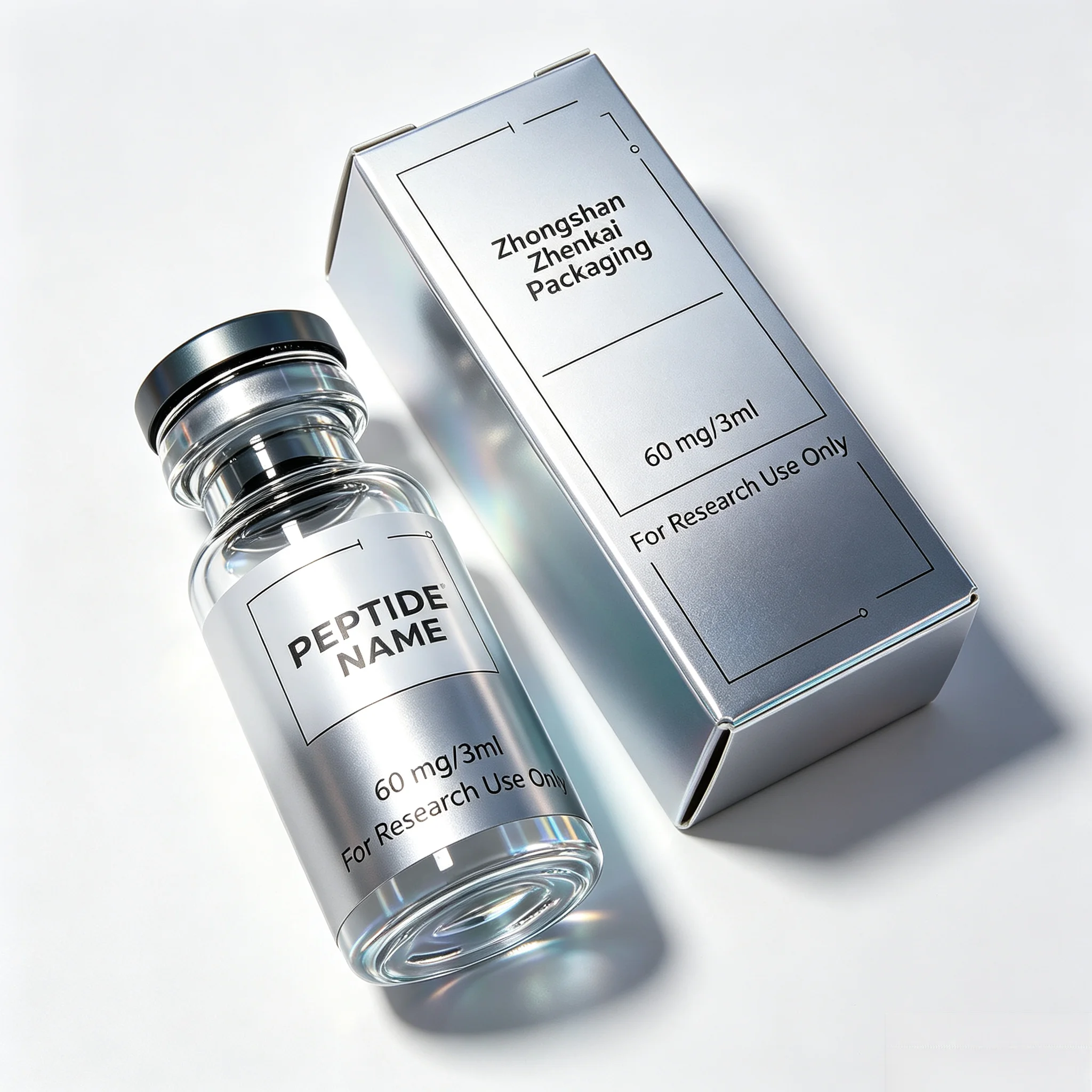 Premium Custom Full Peptide Vial Packaging Stickers Color Boxes Fit 3ml 5ml 10ml Vials For Skin Care Fitness Supplement
